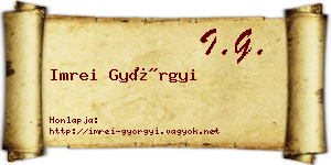 Imrei Györgyi névjegykártya
